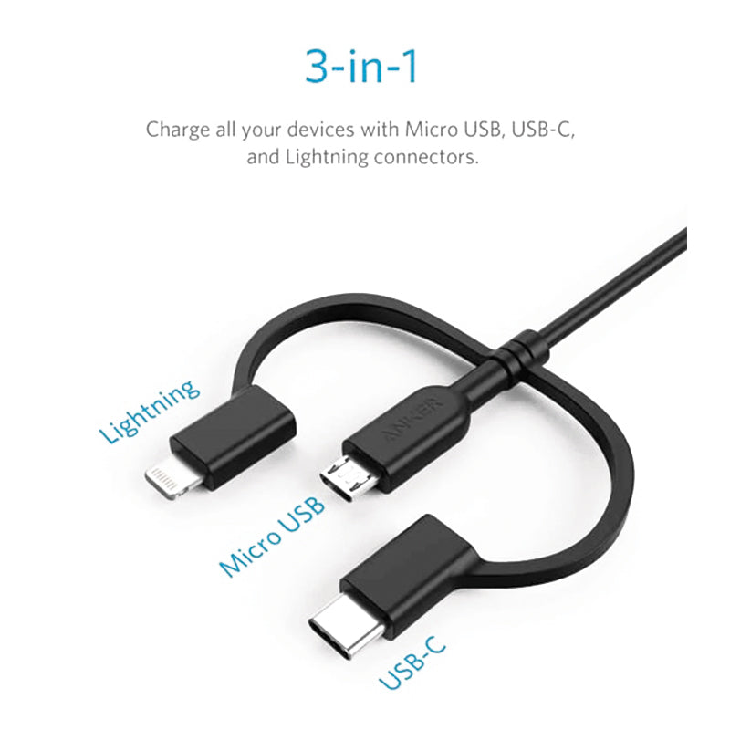 Anker PowerLine II 3-in-1 Cable - A8436H12 Anker PowerLine II 3-in-1 Cable - A8436H12